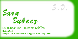 sara dubecz business card